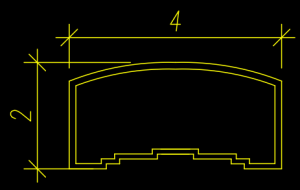 A vivid yellow technical schematic with precise lines and measurements on a sleek black background